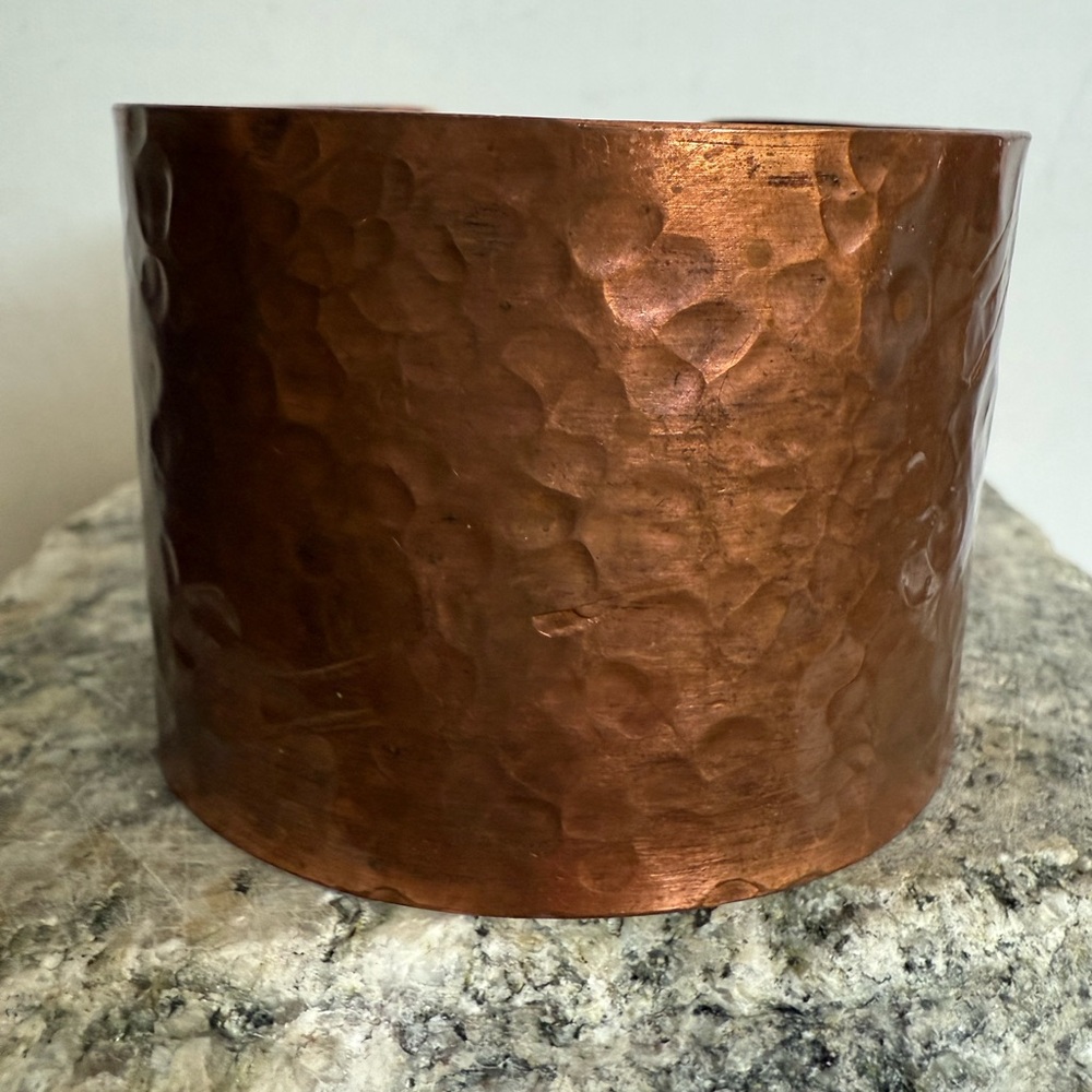 Hammered Wide Copper Cuff Bracelet